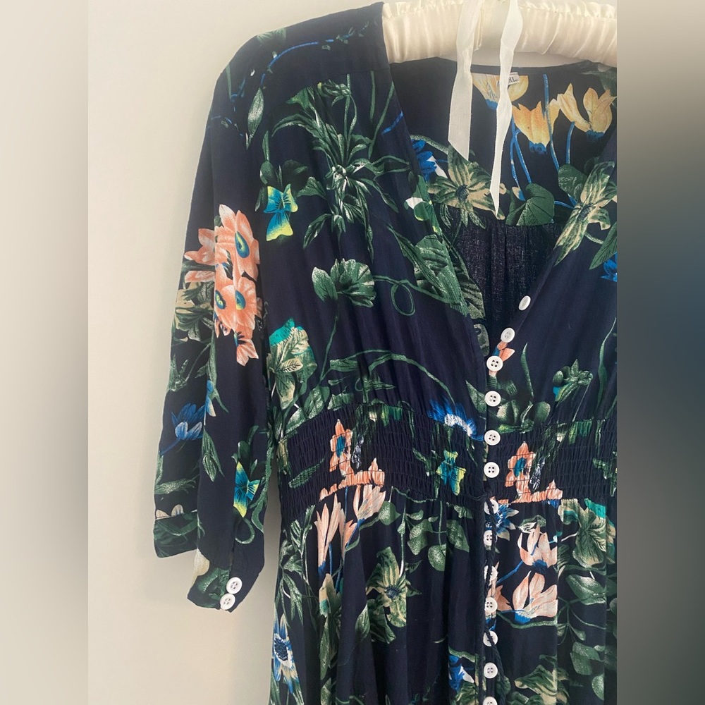 Blue flowered maxi dress